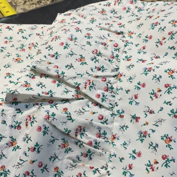 Vntg Ralph Lauren Beach Plum Floral Twin Flat Sheet Pink and Green 100% cotton - Picture 7 of 7